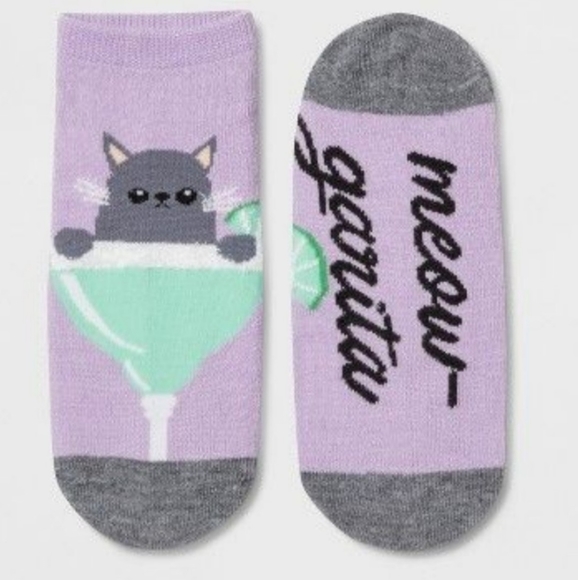 New "MeowGarita" Crazy Cat Lady Low Cut socks - Picture 2 of 5